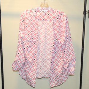 Notations Womans Large Pink button down XL